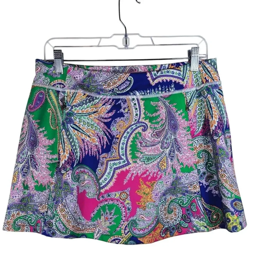 Ralph Lauren RLX Multi Color Athletic Golf Pickle Ball Athletic Skort Women M